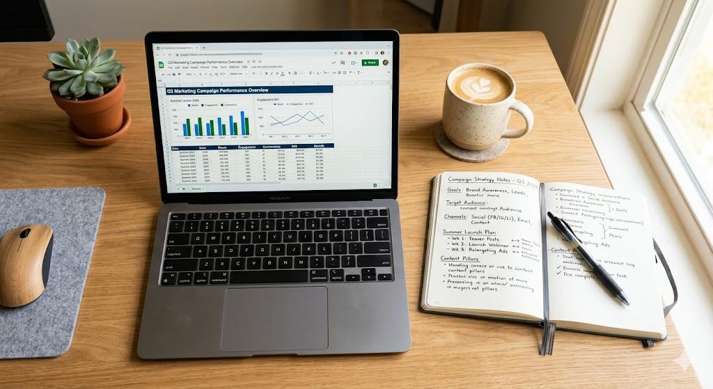 Tour operator comparing booking system dashboards and features on a laptop