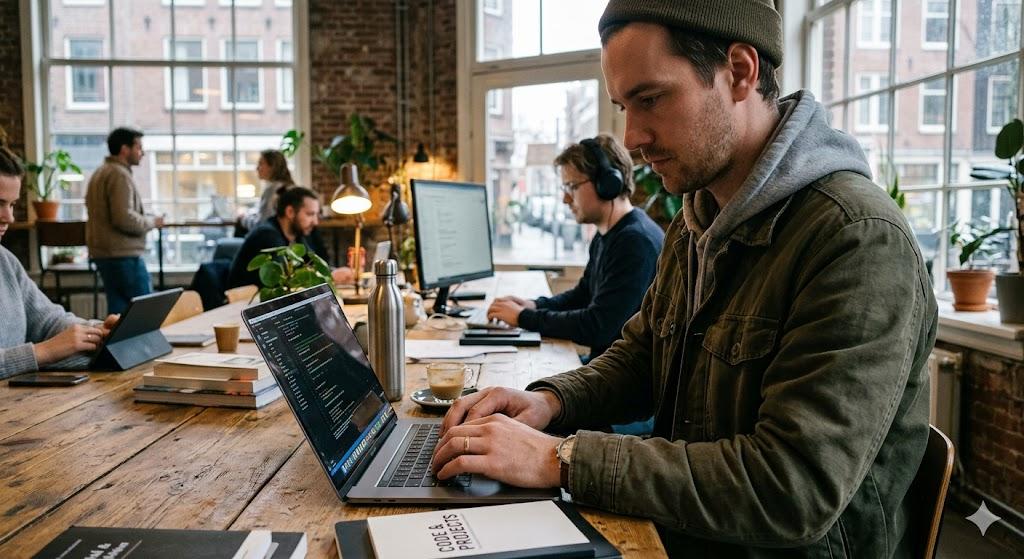 Tour operator building online presence and backlinks at a co-working space